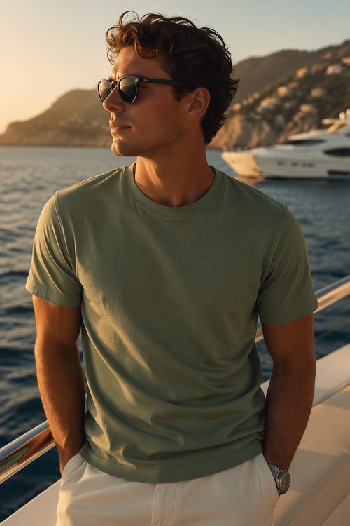 The Coastline Tee - Sage Haze