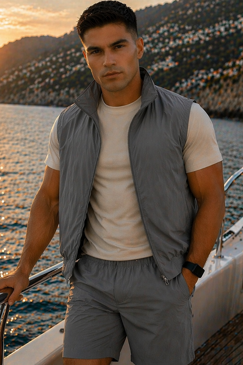 The Coastal Gilet Set - Coastal Fog