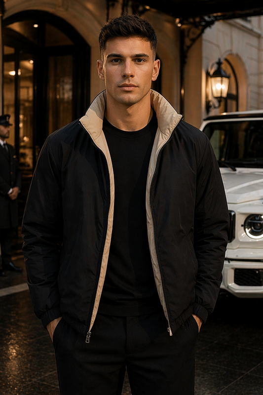 The Reversible Jacket - Obsidian Tide / Sand Beige
