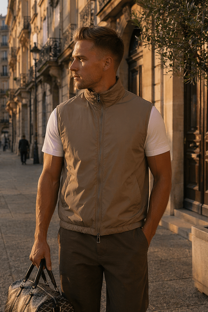 The Reversible Vest - Coastal Fog / Sand Beige