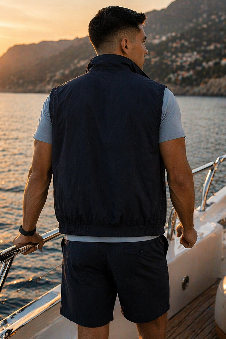The Coastal Gilet Set - Adriatic Haze